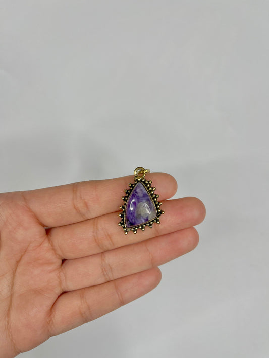 Charoite Golden Pendant