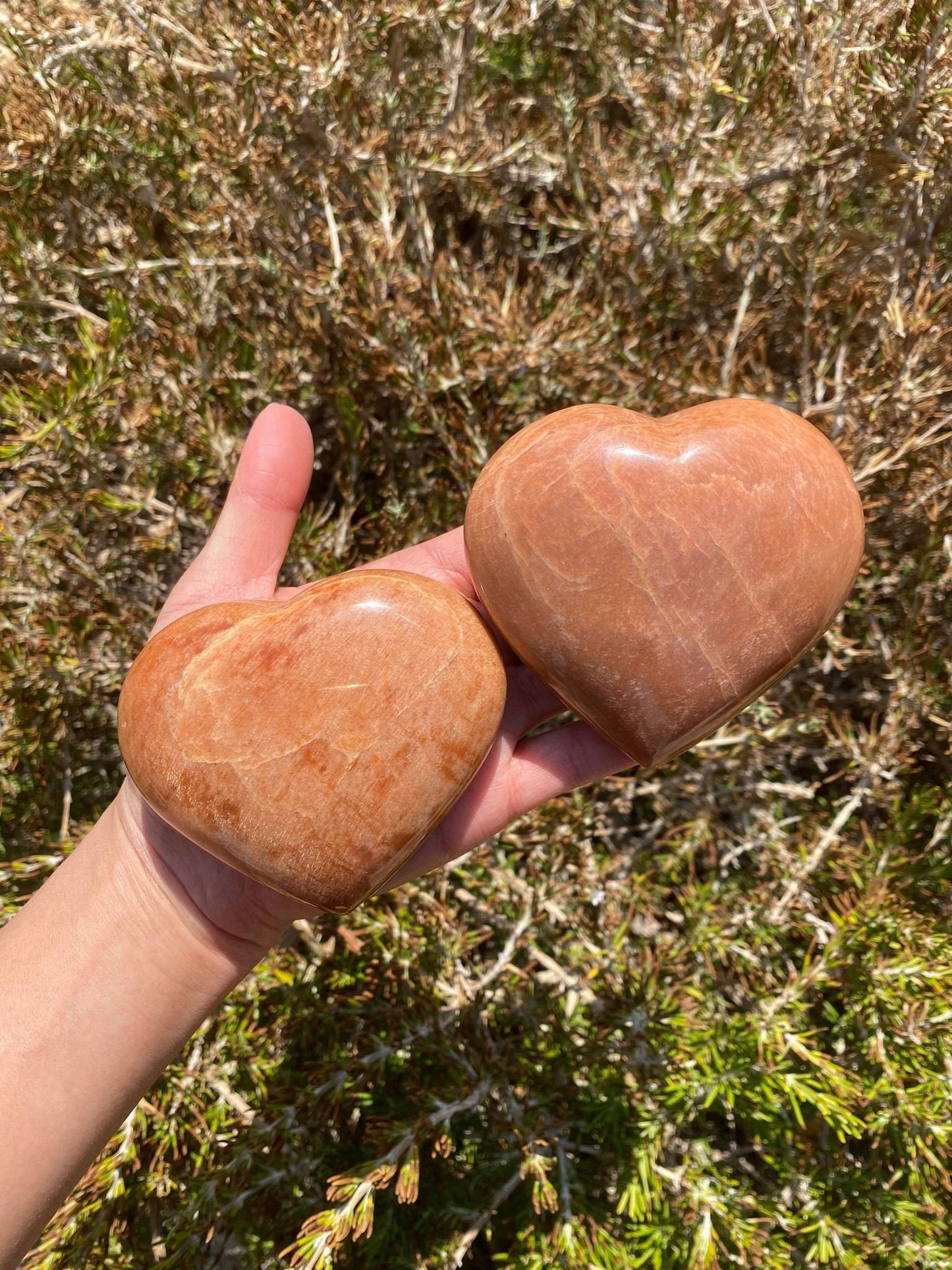 Peach Moonstone Large Heart