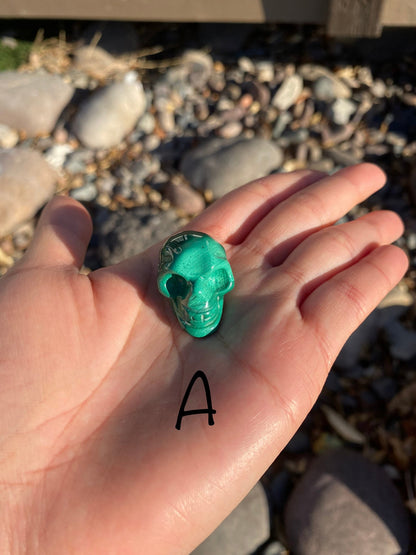 Malachite Small Skulls