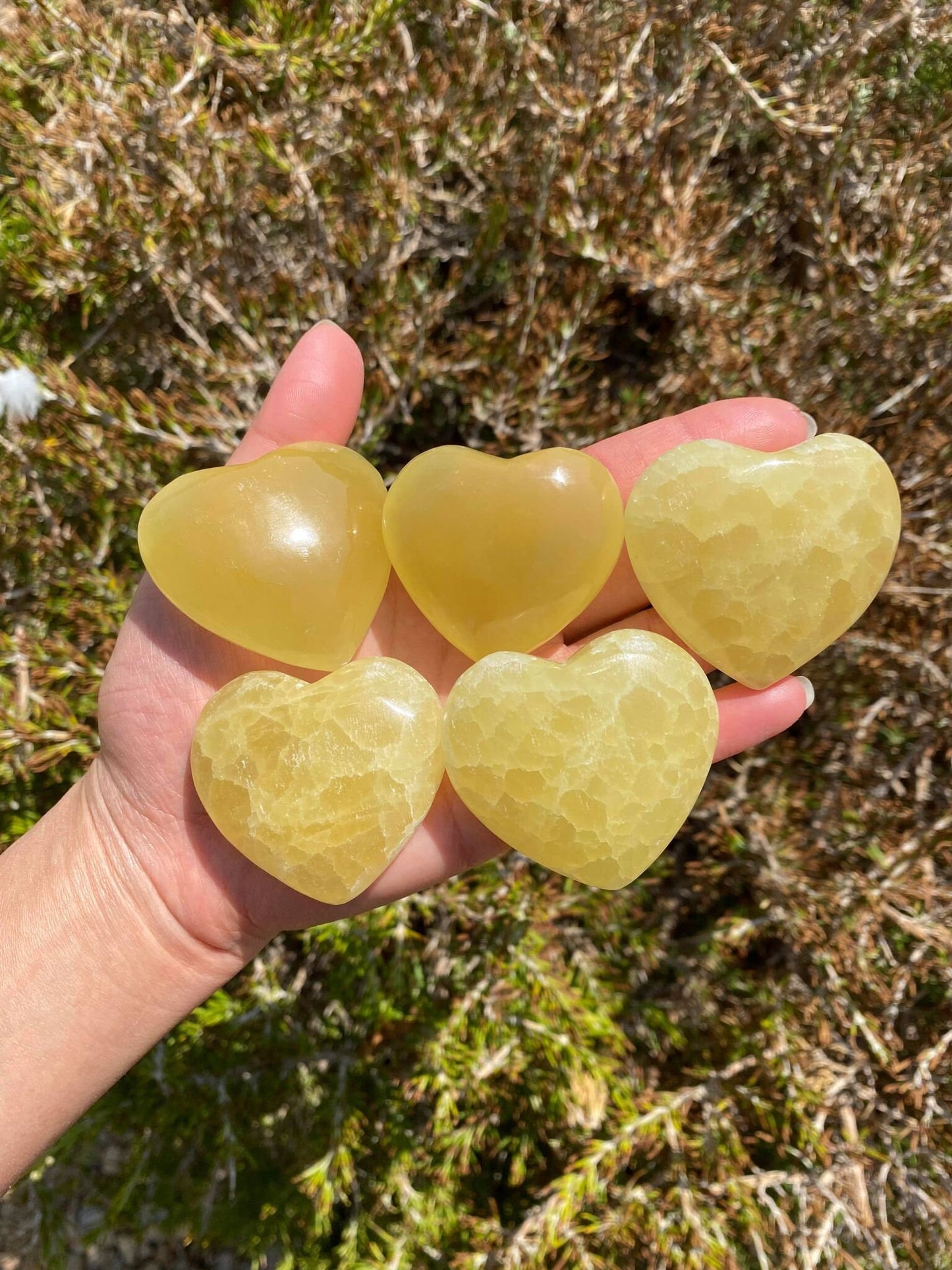 Lemon Calcite Heart