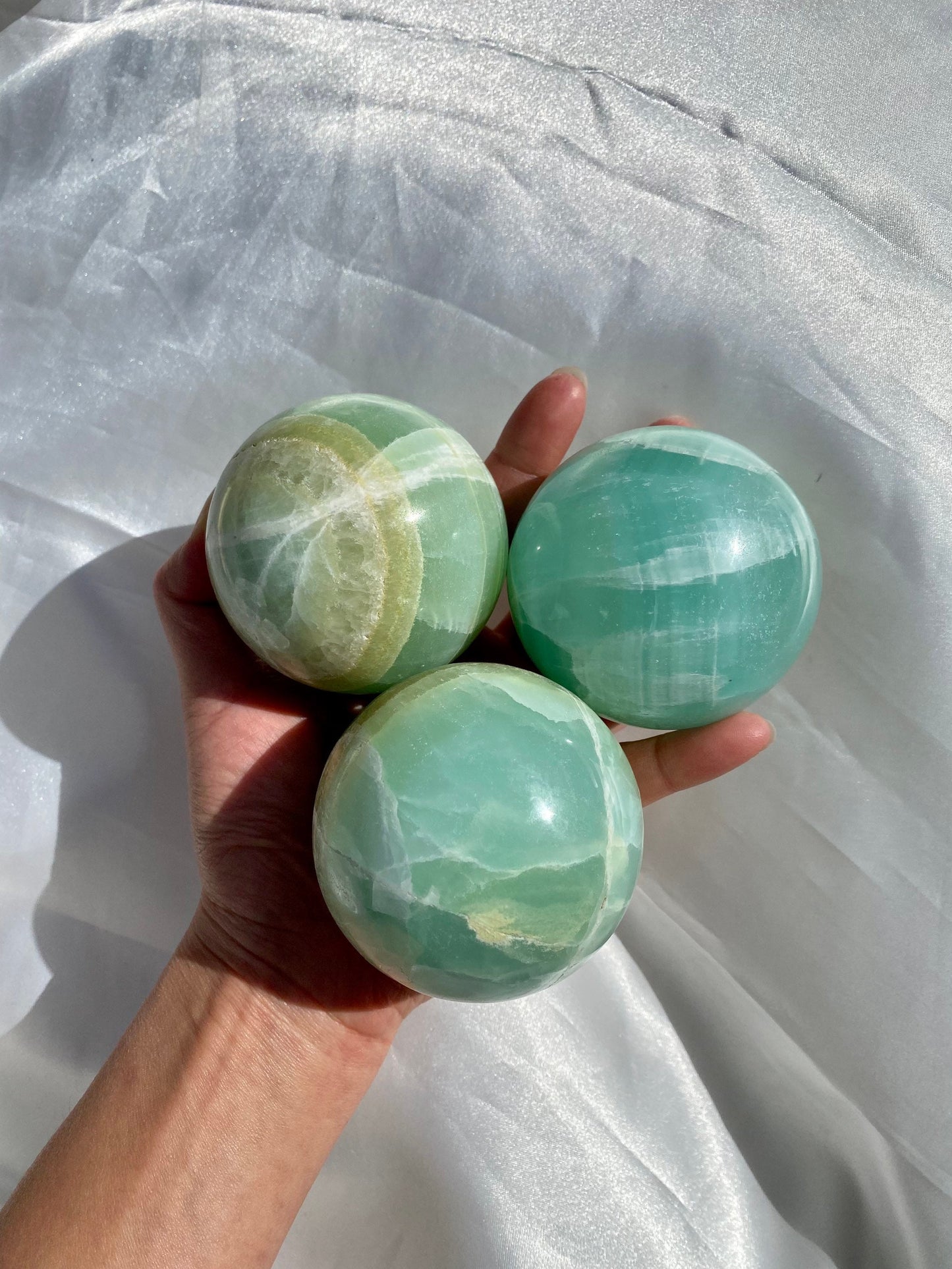 Pistachio Calcite Spheres