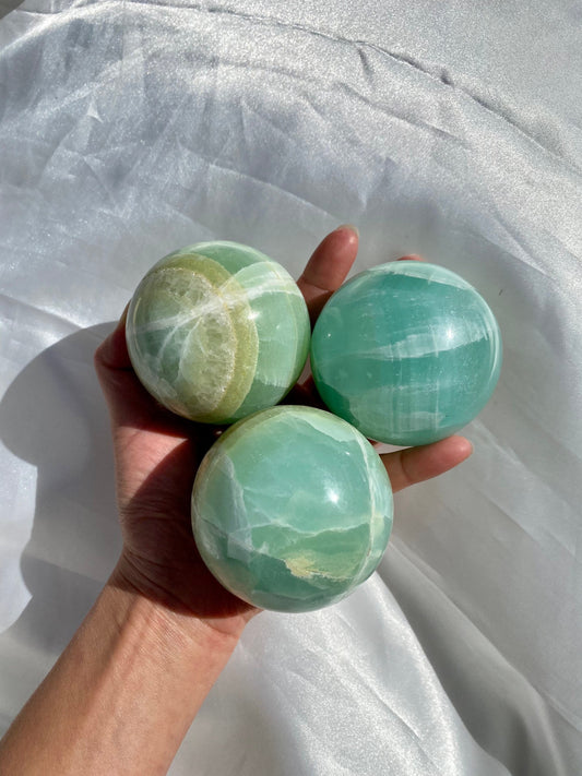 Pistachio Calcite Spheres