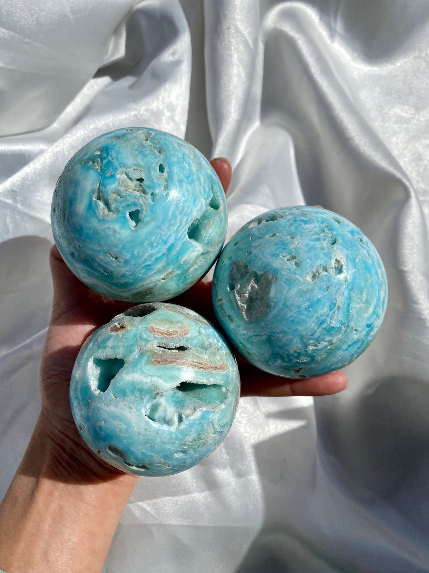 Blue Aragonite Spheres