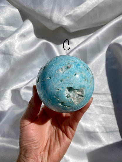 Blue Aragonite Spheres