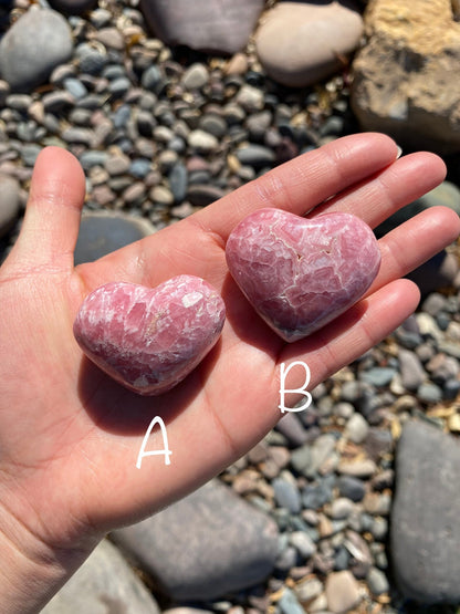 Rhodochrosite Heart