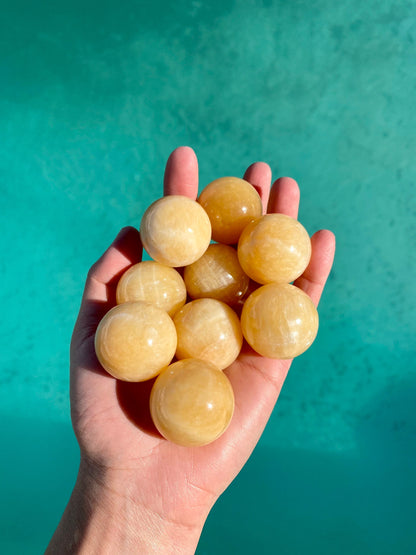 Yellow Calcite Small Sphere