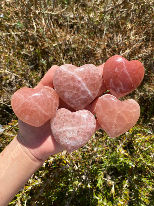 Rose Calcite Heart