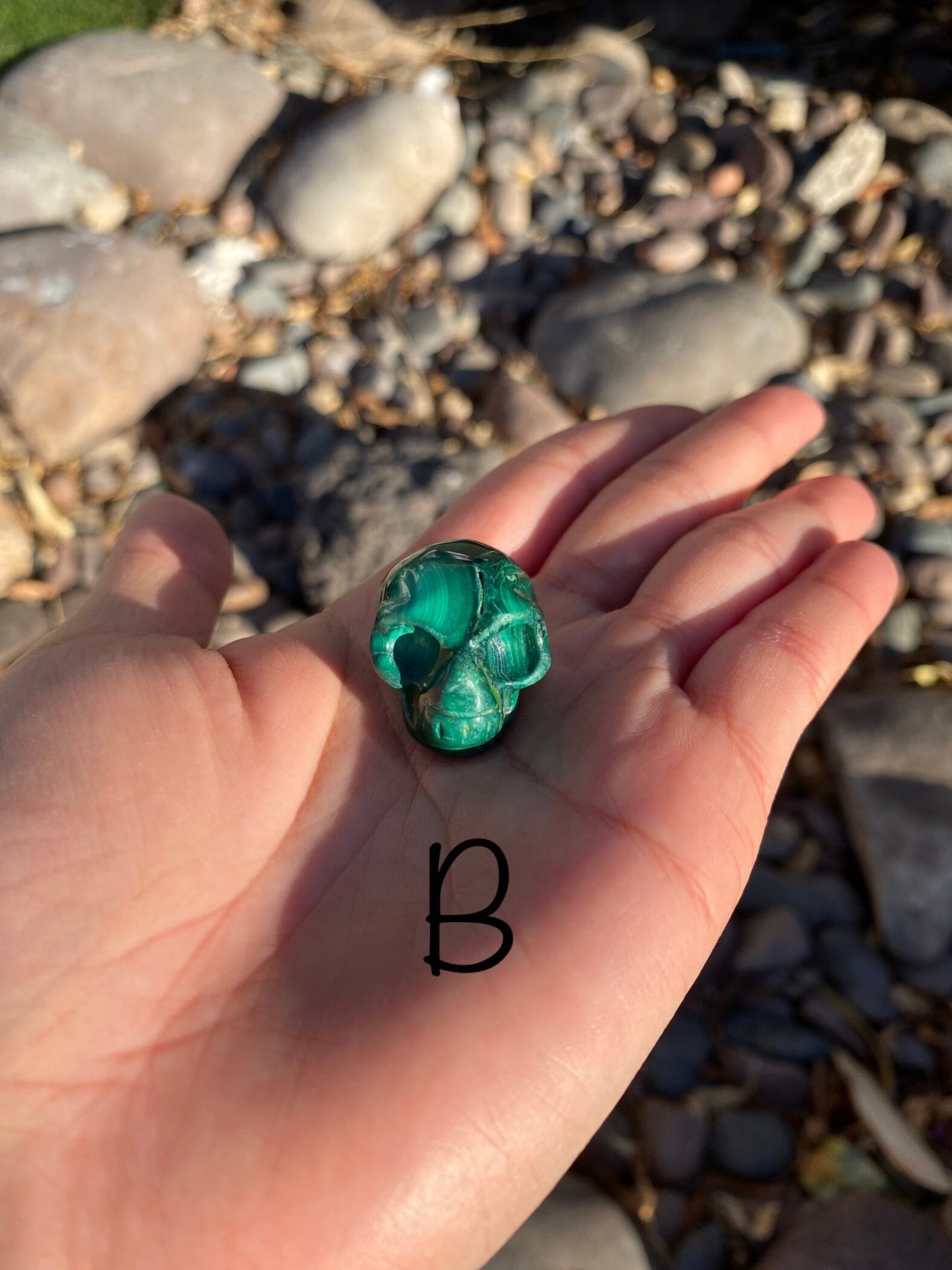 Malachite Small Skulls