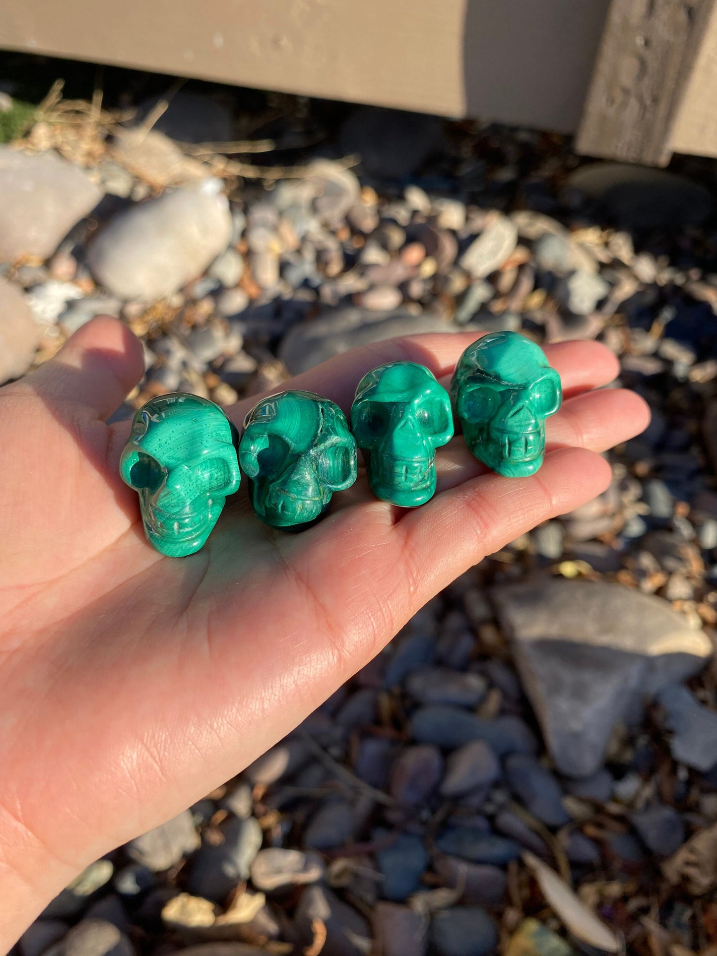 Malachite Small Skulls