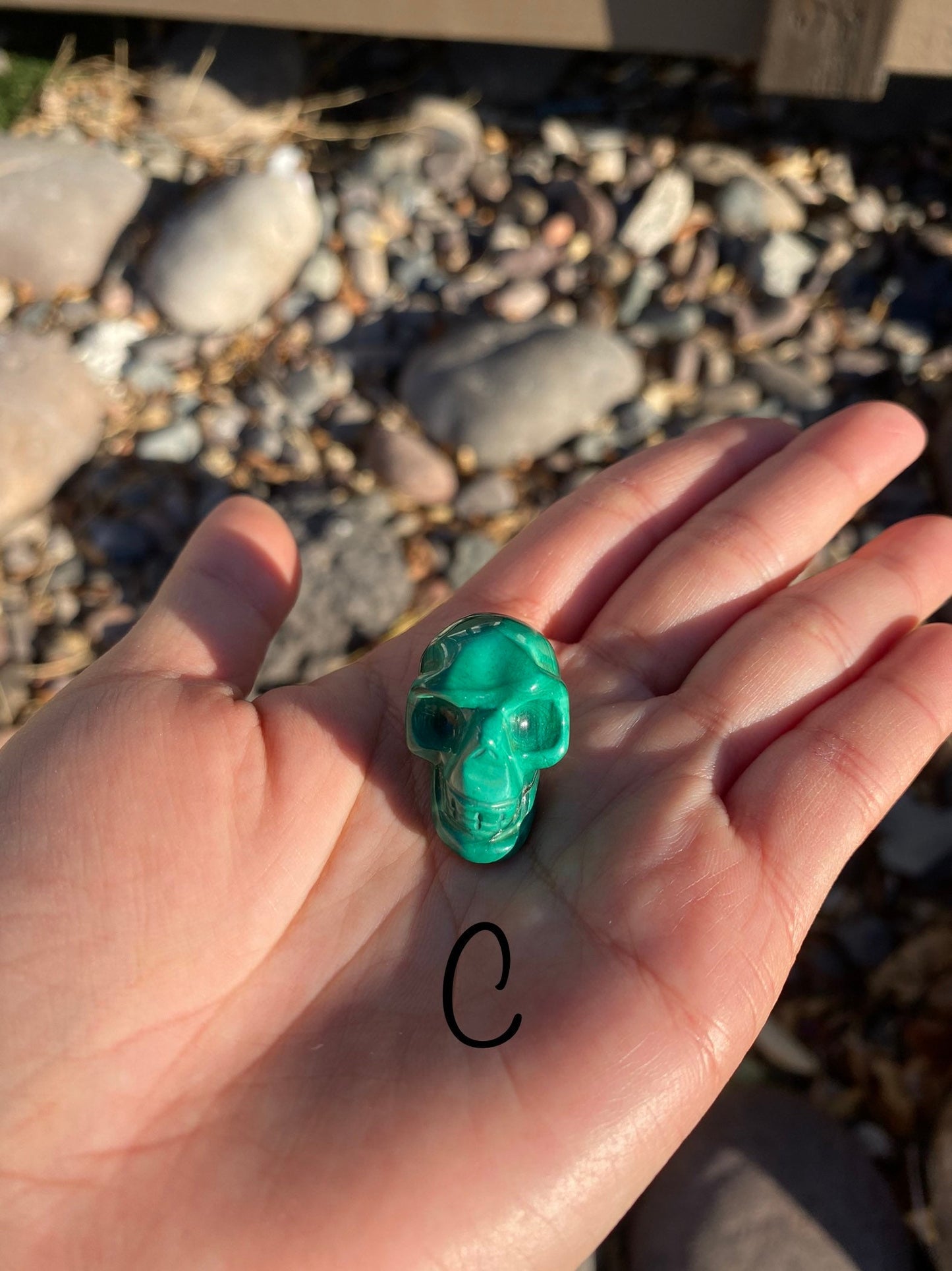 Malachite Small Skulls