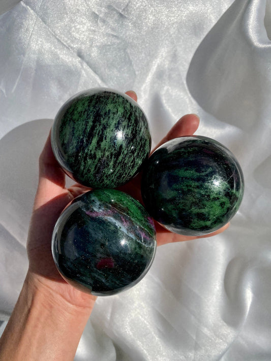 Ruby Zoisite Spheres