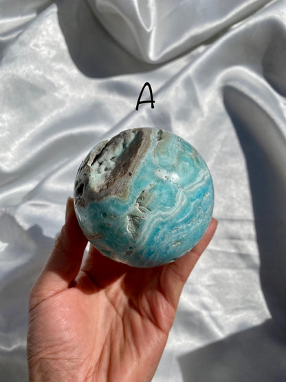 Blue Aragonite Spheres