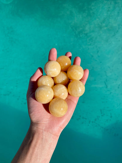 Yellow Calcite Small Sphere