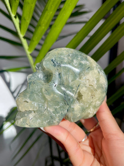 Prehnite Skull