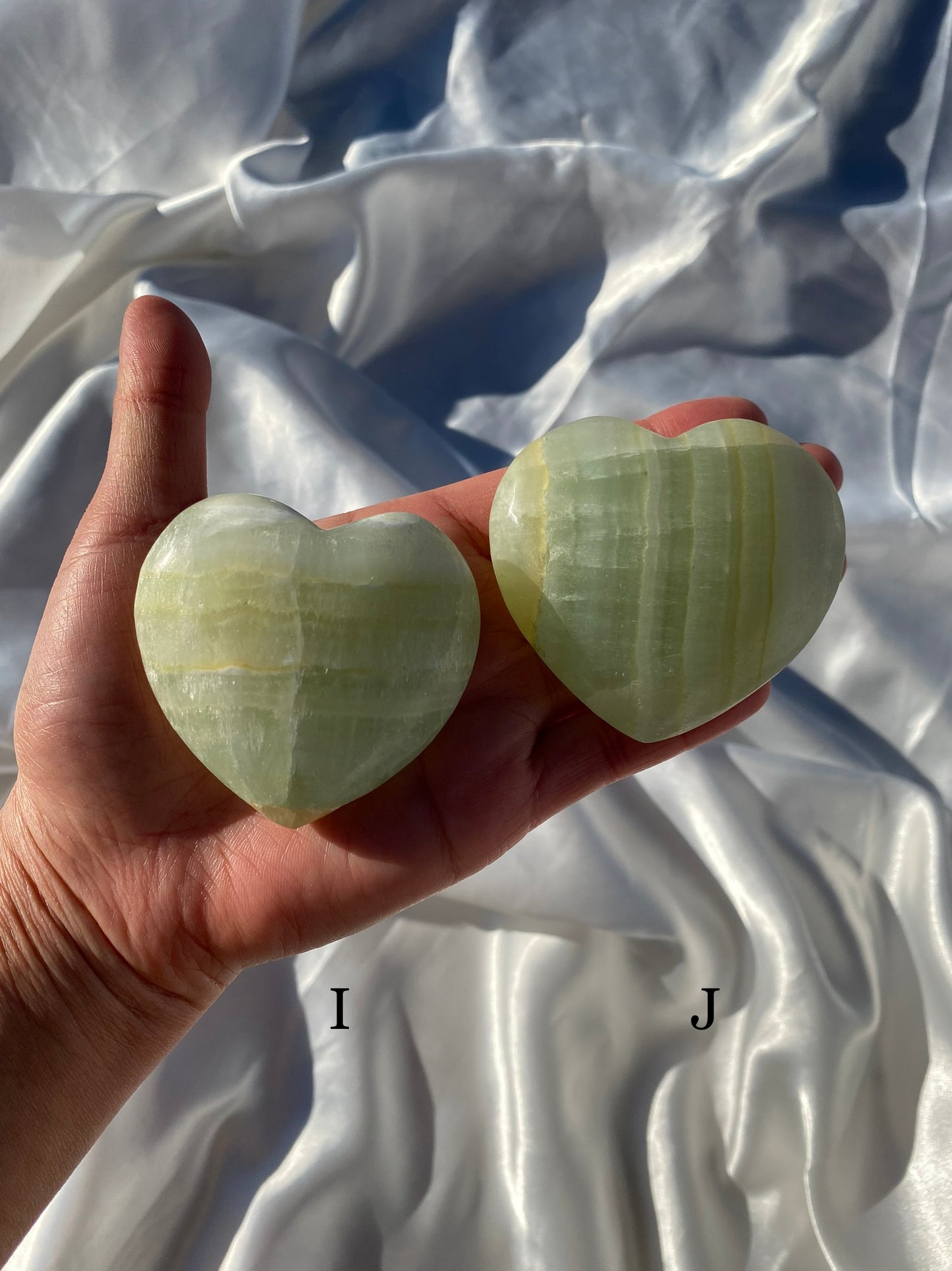 Pistachio Calcite Heart