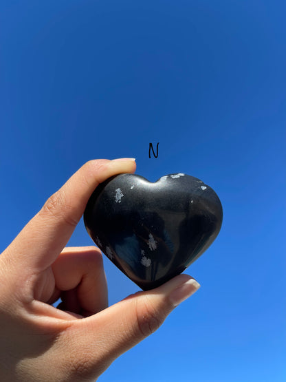 Snowflake Obsidian Heart