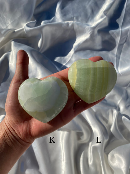 Pistachio Calcite Heart