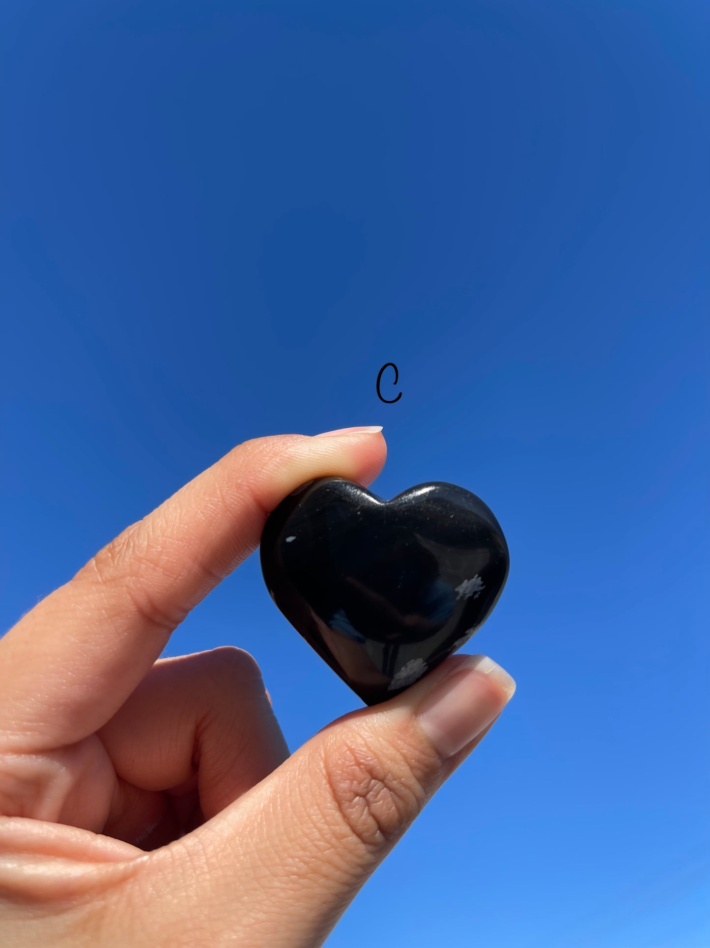 Snowflake Obsidian Heart