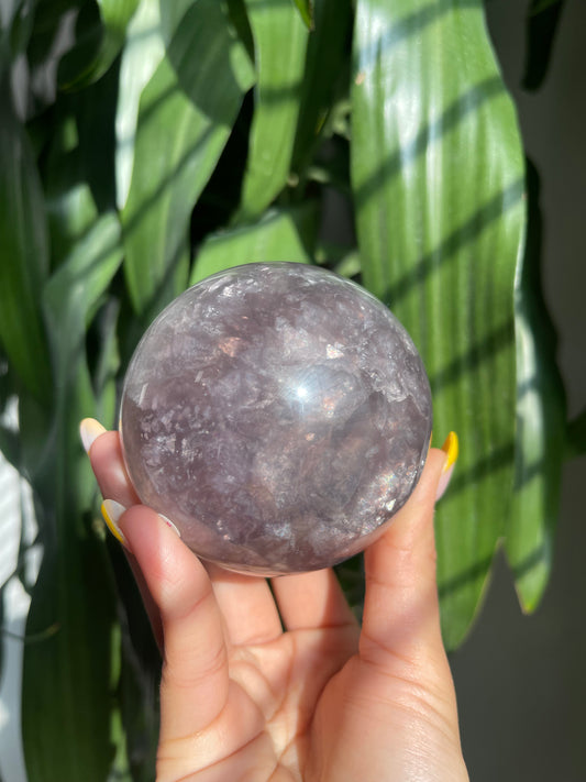 Purple Fluorite Sphere W/ Mica