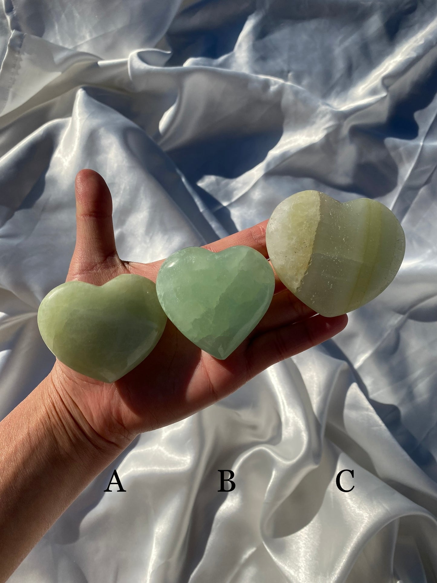 Pistachio Calcite Heart