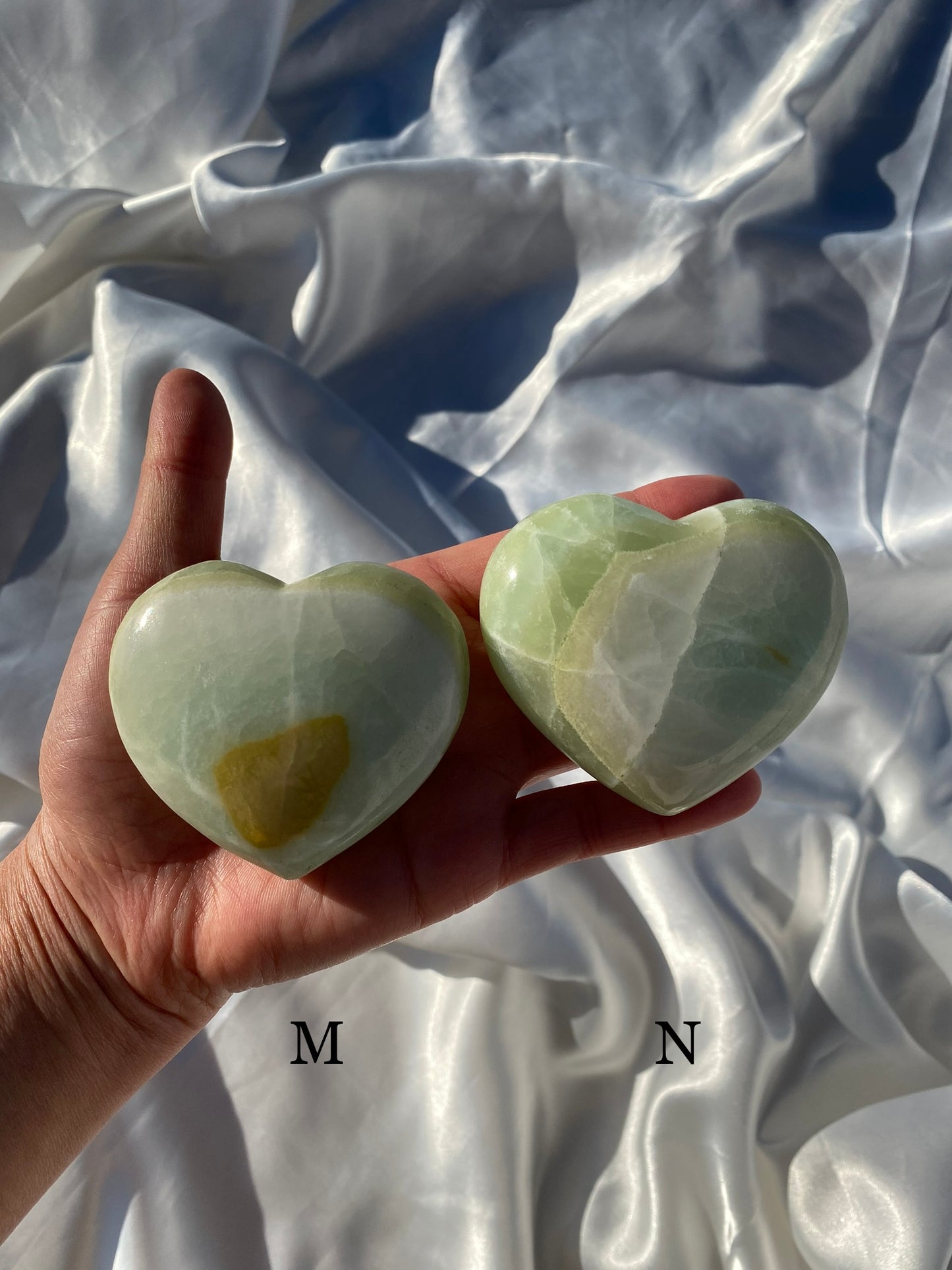 Pistachio Calcite Heart