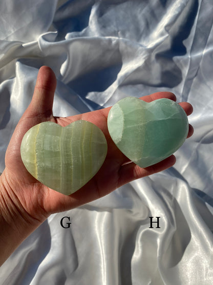 Pistachio Calcite Heart