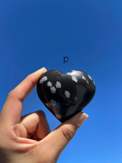 Snowflake Obsidian Heart