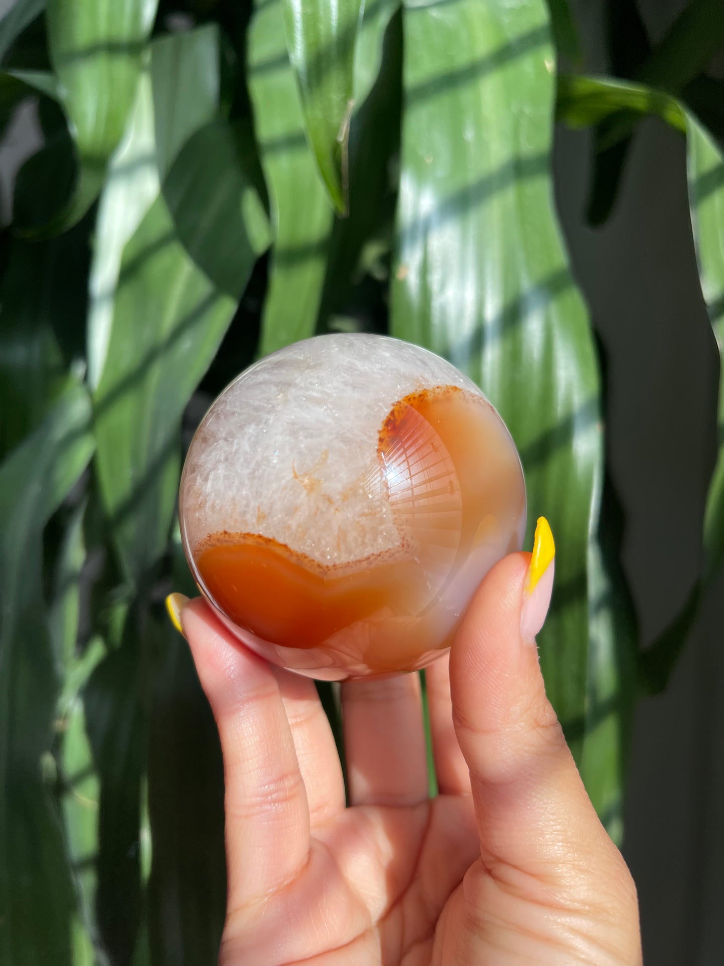 Carnelian W/ Quartz Sphere