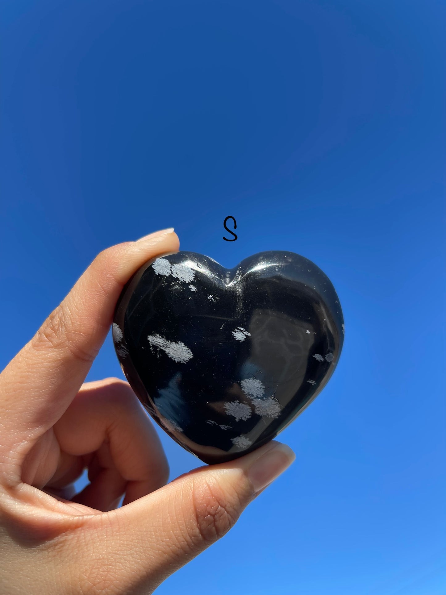 Snowflake Obsidian Heart