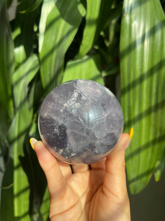 Purple Fluorite Sphere W/ Mica