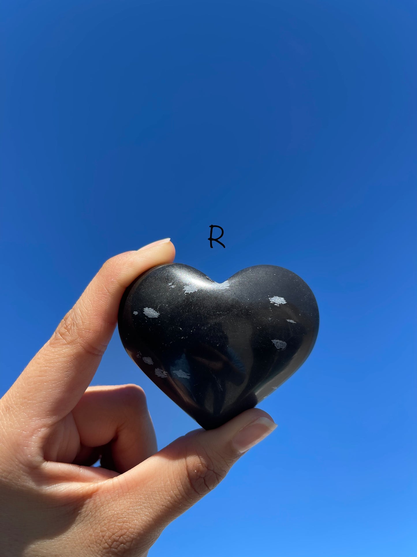 Snowflake Obsidian Heart