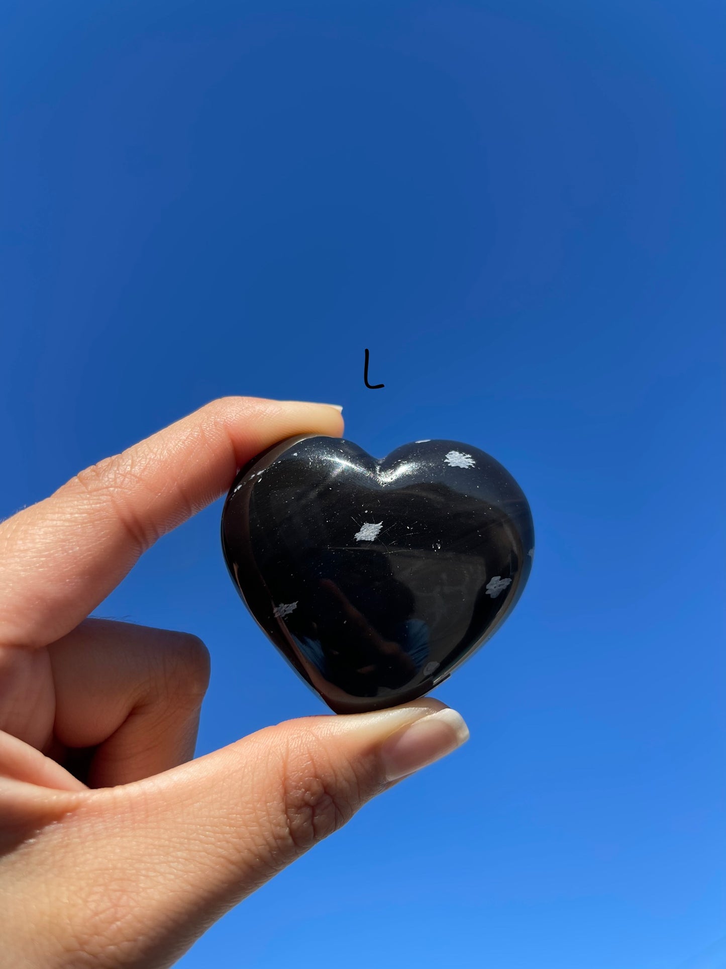 Snowflake Obsidian Heart