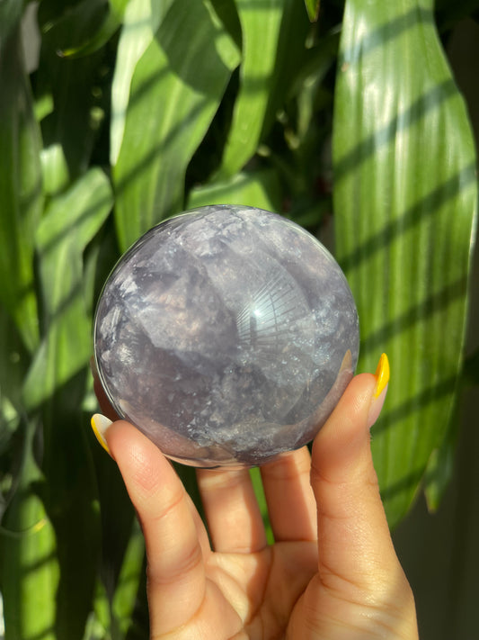 Purple Fluorite Sphere W/ Mica