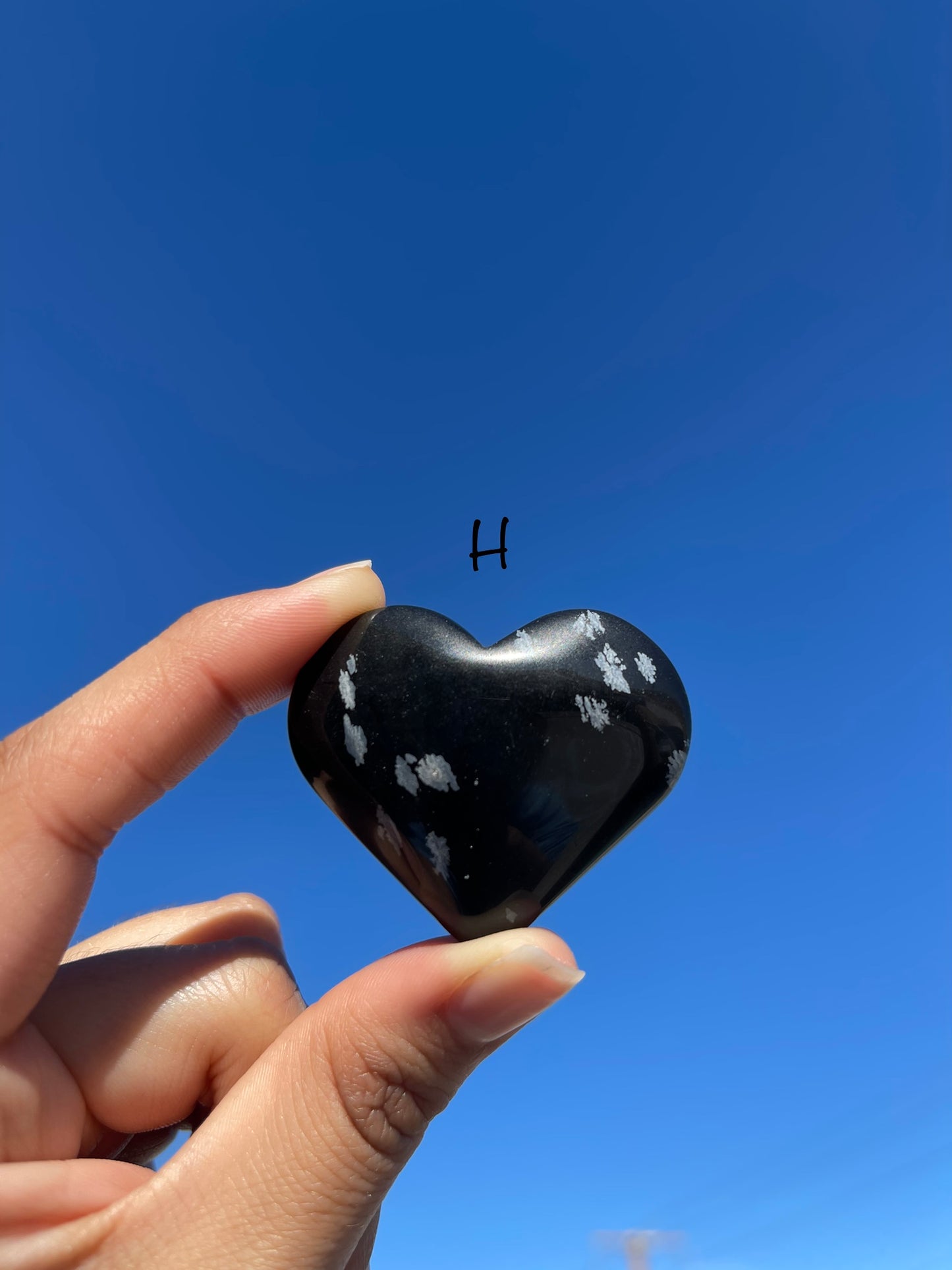 Snowflake Obsidian Heart