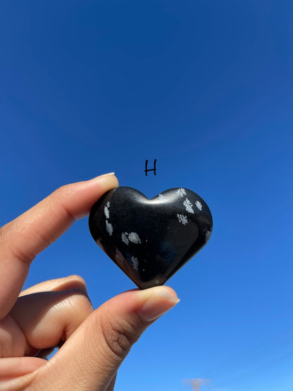 Snowflake Obsidian Heart