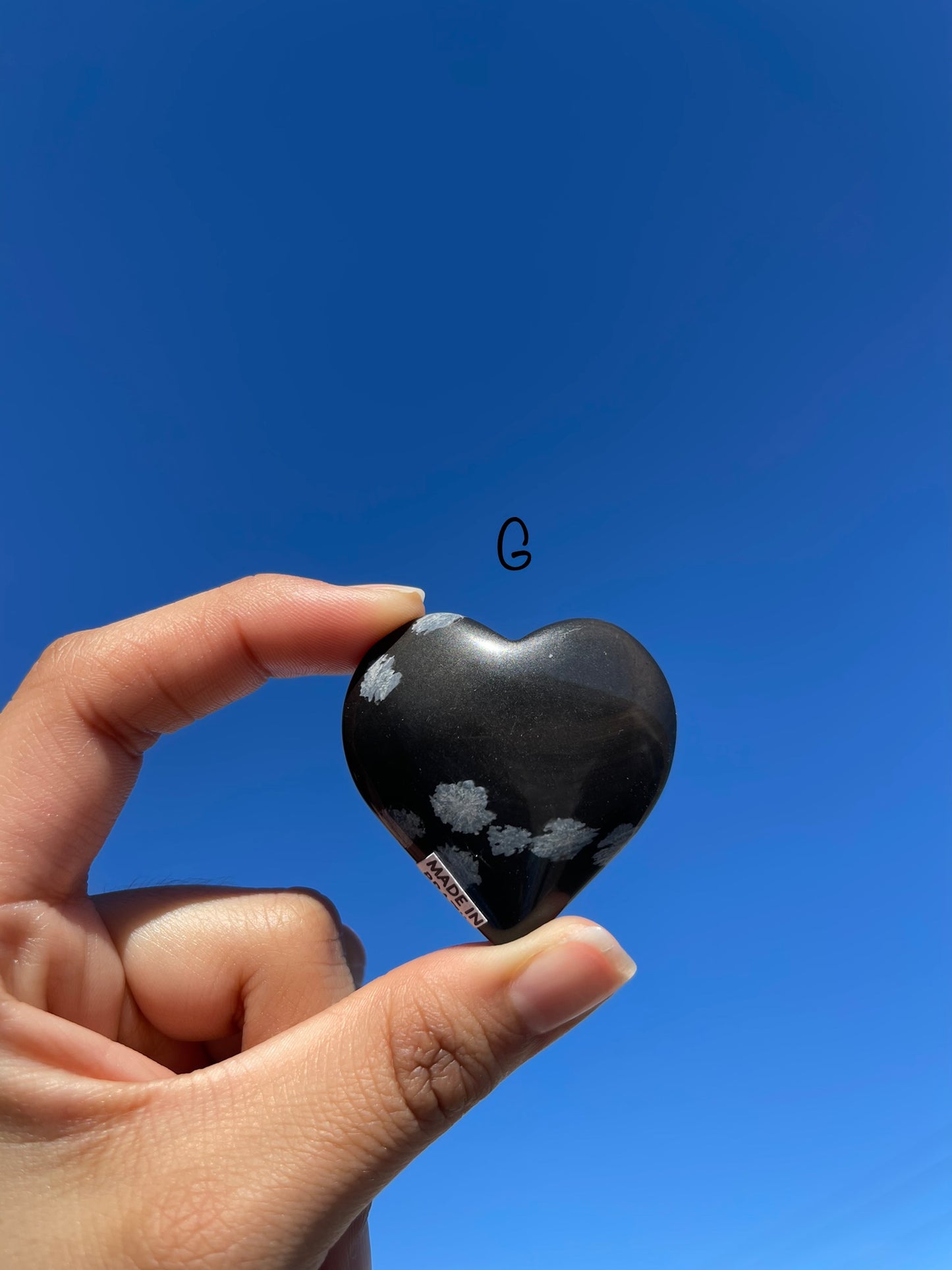 Snowflake Obsidian Heart