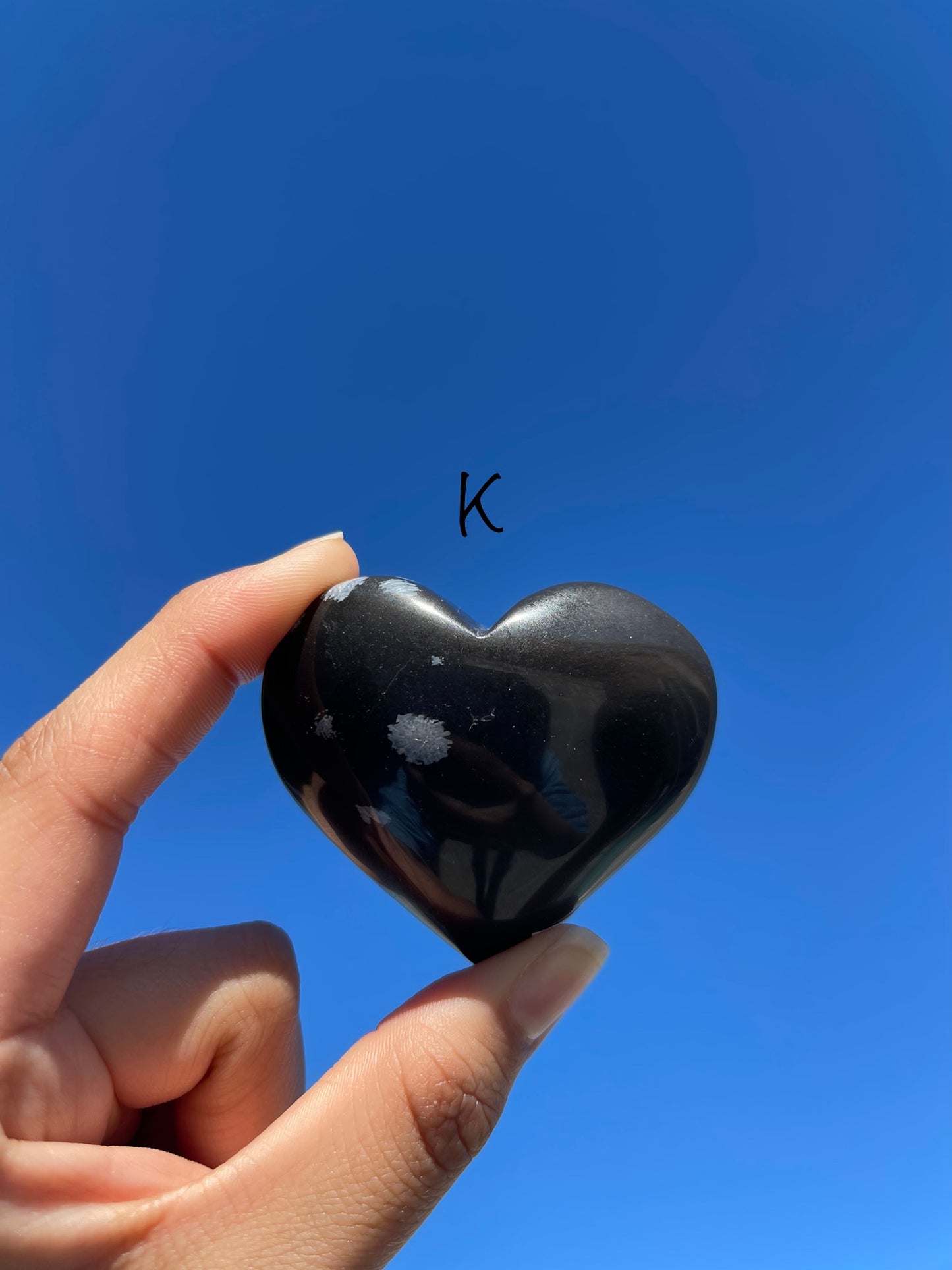 Snowflake Obsidian Heart