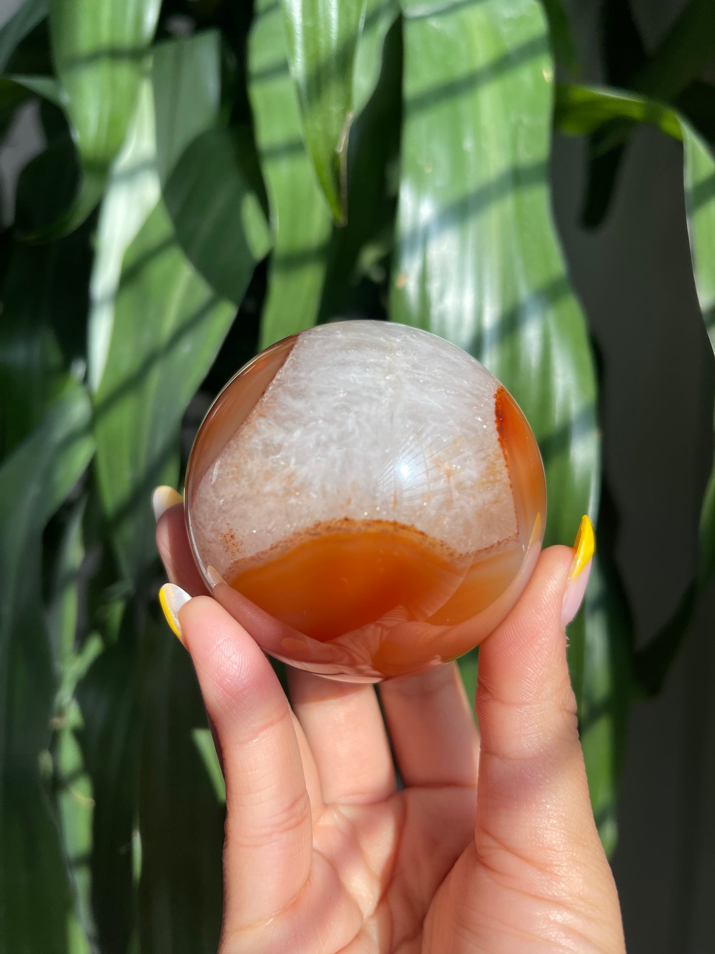 Carnelian W/ Quartz Sphere