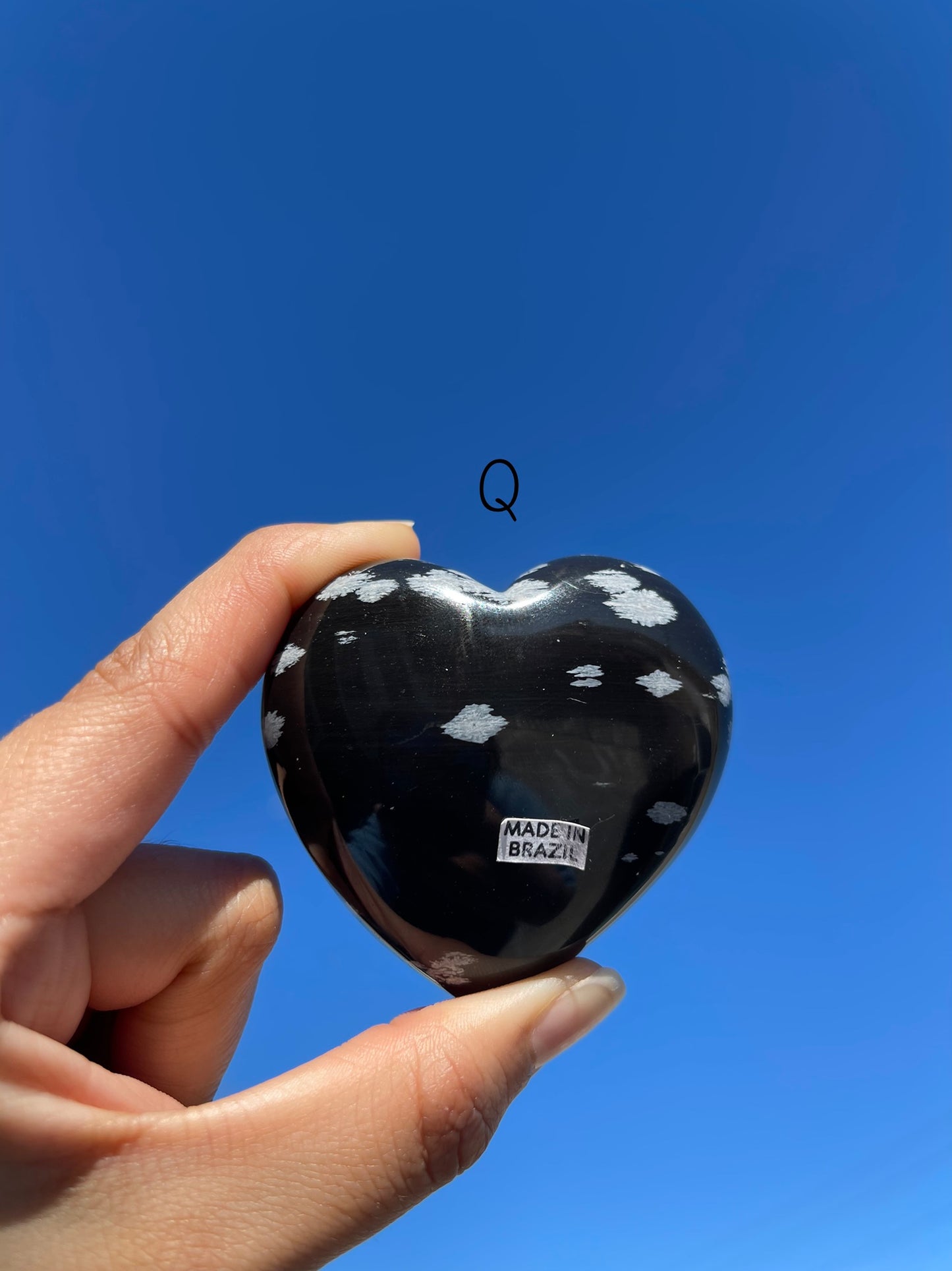 Snowflake Obsidian Heart