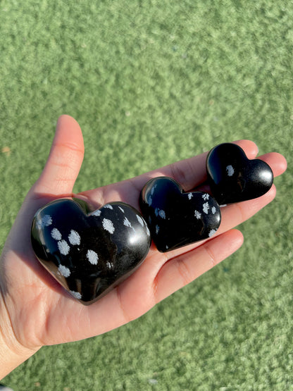 Snowflake Obsidian Heart