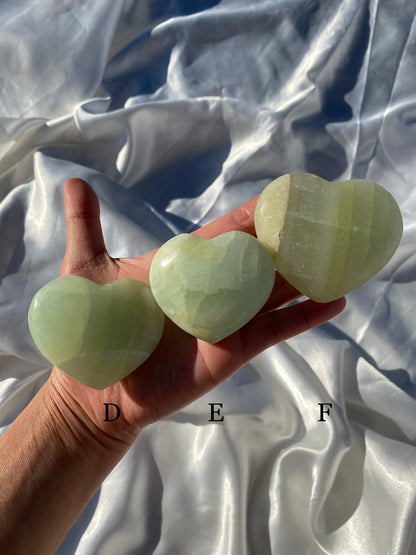 Pistachio Calcite Heart