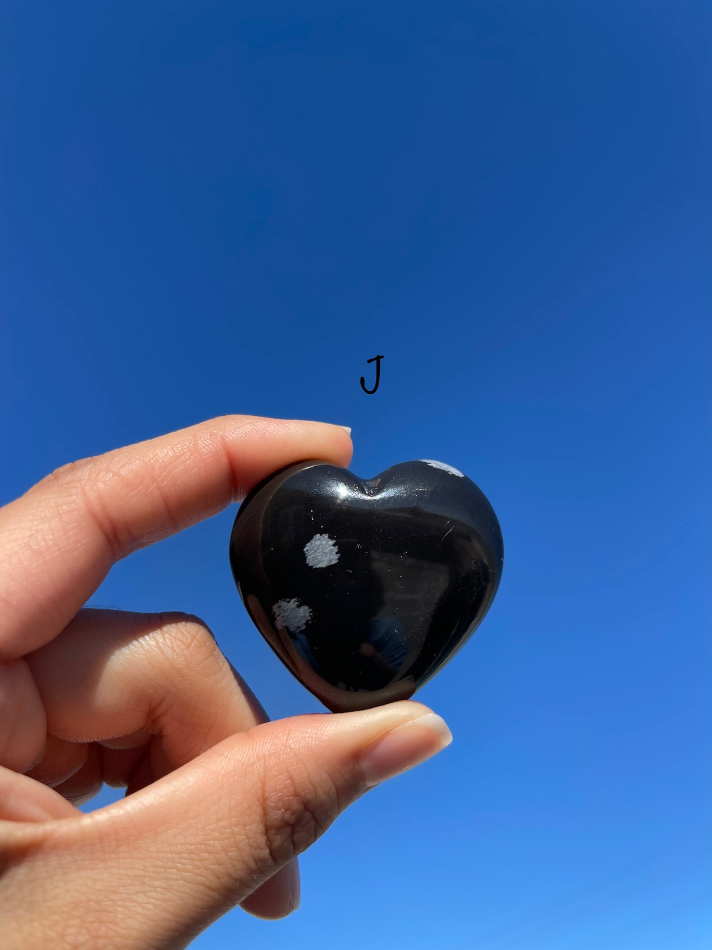 Snowflake Obsidian Heart