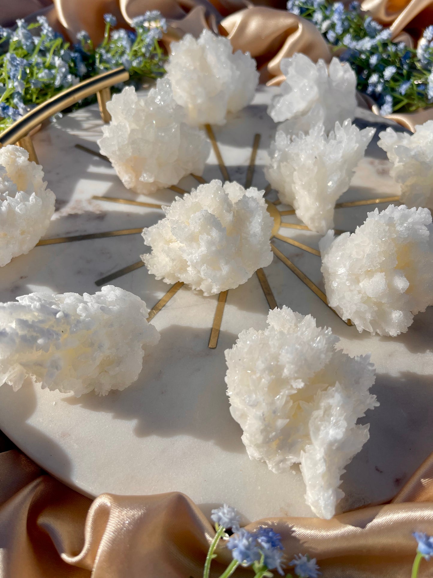 White Aragonite Clusters