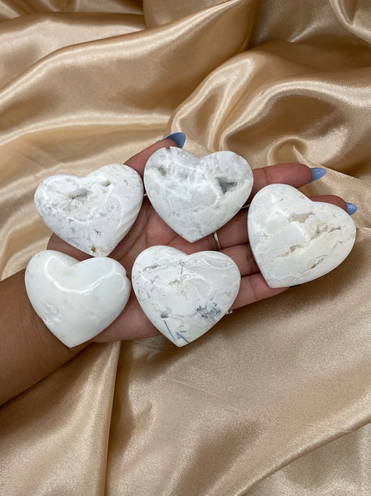 Snow Agate Heart *Intuition Chosen*