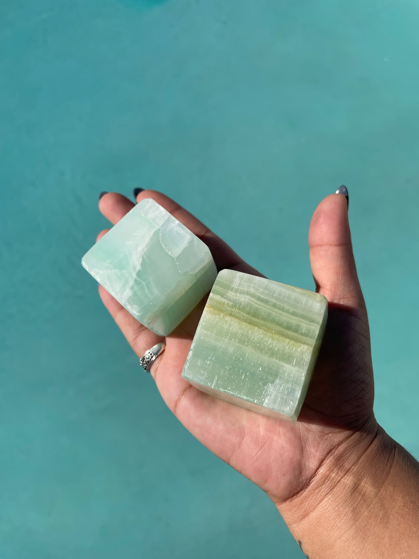 Green Pistachio Calcite Cubes