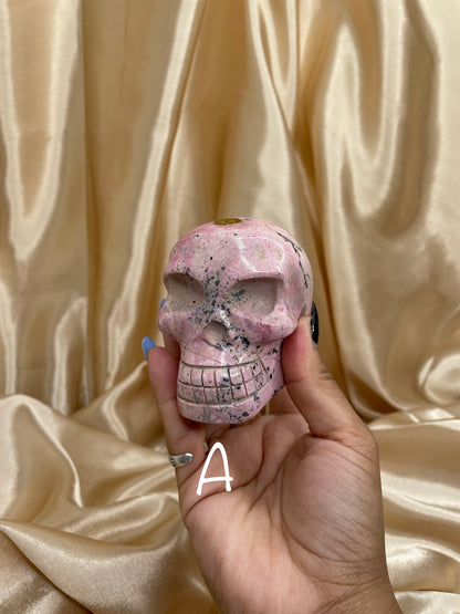 Rhodonite Skull