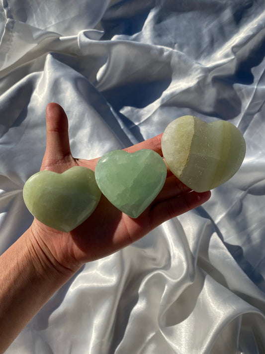 Pistachio Calcite Heart