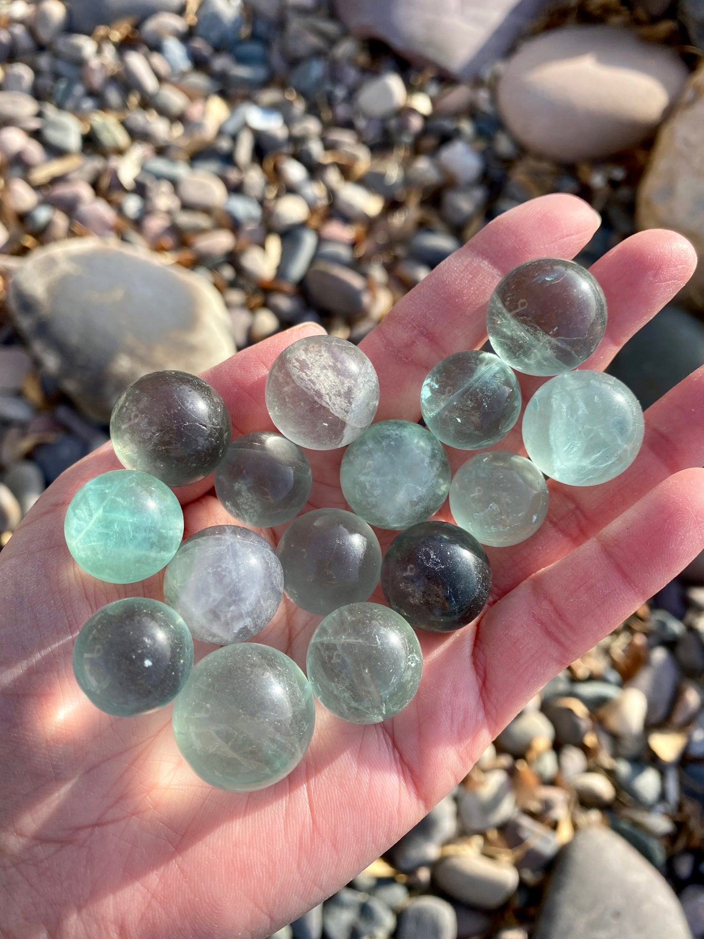 Green Fluorite Spheres