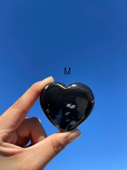 Snowflake Obsidian Heart