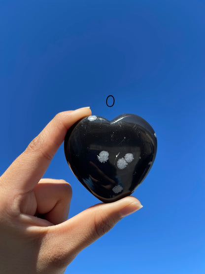 Snowflake Obsidian Heart